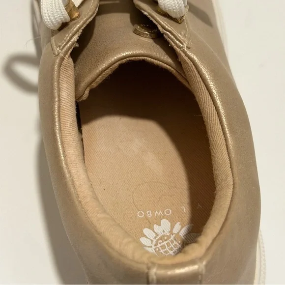 Yellow Box Espie Pearl Lace-Up Platform Sneakers – Champagne Gold – Size 7.5 - Picture 6 of 13